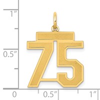 14K Yellow Gold Medium Satin Number 75 Charm view 3