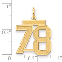 14K Medium Satin Number 78 Charm view 2