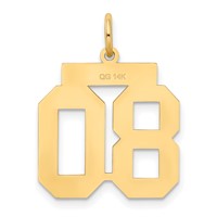 14K Medium Satin Number 80 Charm view 3