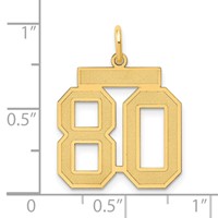 14K Medium Satin Number 80 Charm view 4