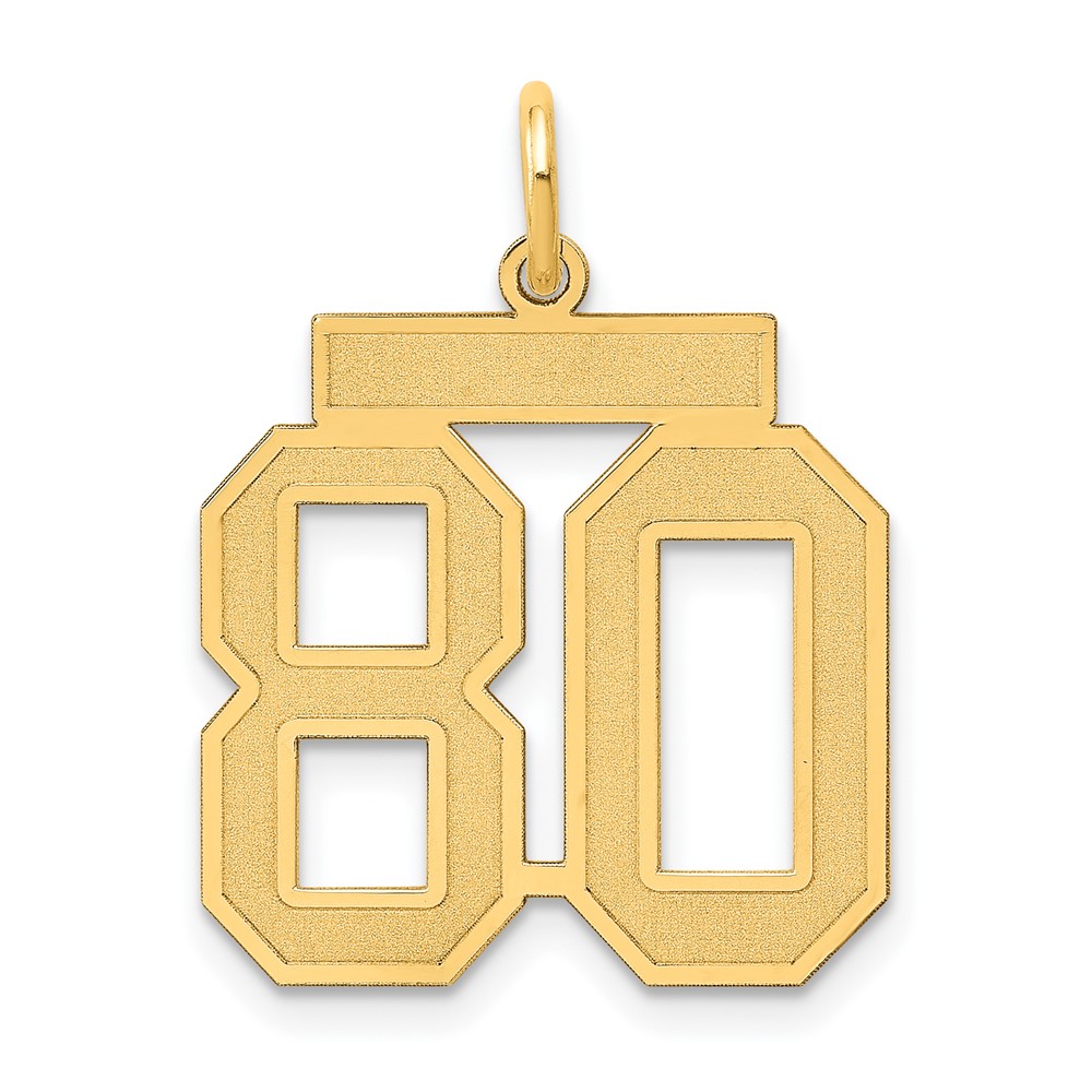 14K Medium Satin Number 80 Charm