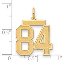 14K Yellow Gold Medium Satin Number 84 Charm view 2