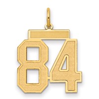 14K Yellow Gold Medium Satin Number 84 Charm view 1