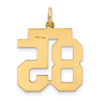 14K Yellow Gold Medium Satin Number 85 Charm view 3