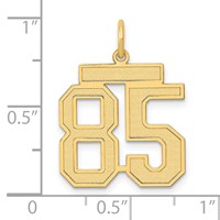 14K Yellow Gold Medium Satin Number 85 Charm view 4