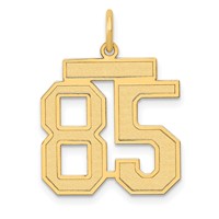 14K Yellow Gold Medium Satin Number 85 Charm view 1