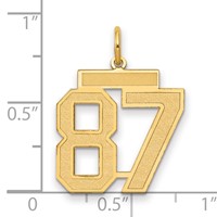 14K Yellow Gold Medium Satin Number 87 Charm view 2