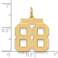 14K Medium Satin Number 88 Charm view 2