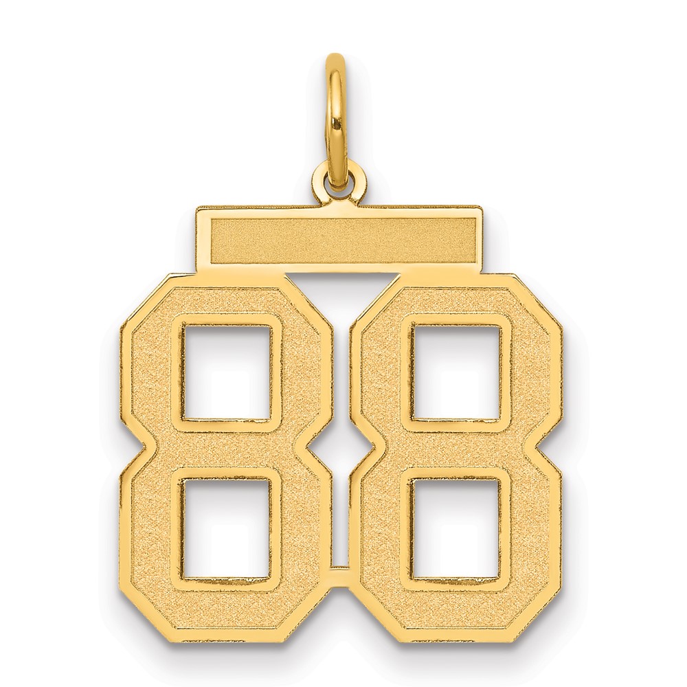 14K Medium Satin Number 88 Charm