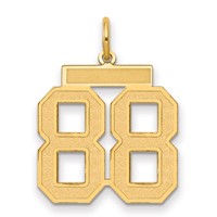14K Medium Satin Number 88 Charm view 1