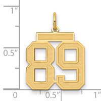 14K Yellow Gold Medium Satin Number 89 Charm view 2