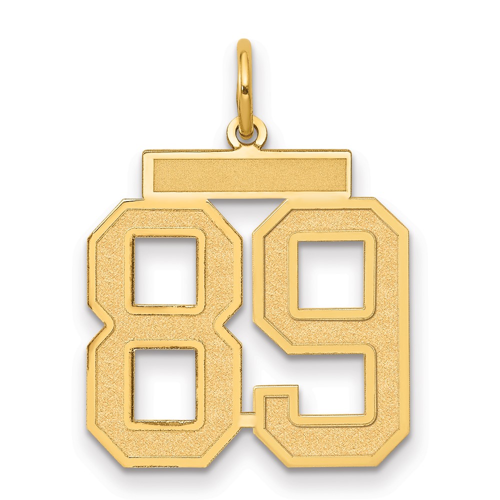 14K Yellow Gold Medium Satin Number 89 Charm