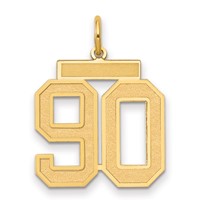 14K Yellow Gold Medium Satin Number 90 Charm view 1