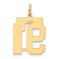 14K Medium Satin Number 91 Charm view 3