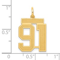14K Medium Satin Number 91 Charm view 4