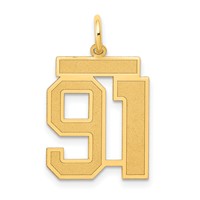 14K Medium Satin Number 91 Charm view 1