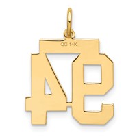 14K Medium Satin Number 94 Charm view 3