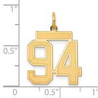 14K Medium Satin Number 94 Charm view 4