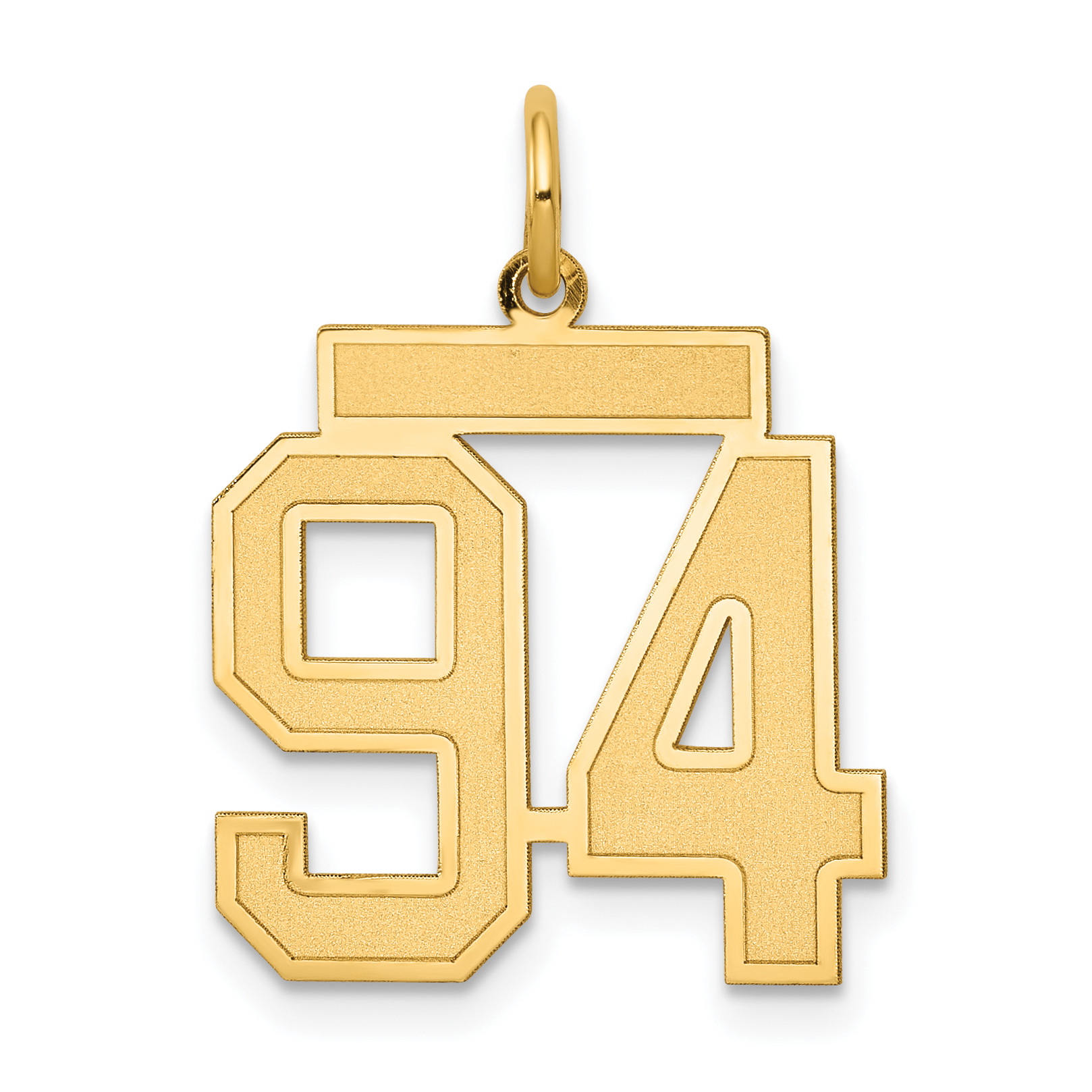14k Medium Satin Number 94 Charm (LSM94)