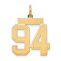 14K Medium Satin Number 94 Charm view 1
