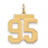 14K Yellow Gold Medium Satin Number 95 Charm view 1