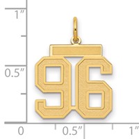 14K Yellow Gold Medium Satin Number 96 Charm view 2