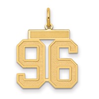 14K Yellow Gold Medium Satin Number 96 Charm view 1