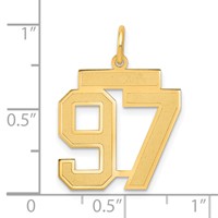 14K Yellow Gold Medium Satin Number 97 Charm view 3