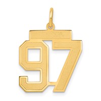 14K Yellow Gold Medium Satin Number 97 Charm view 1