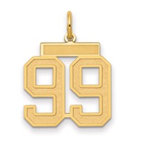 14K Yellow Gold Medium Satin Number 99 Charm view 1