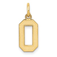 14K Yellow Gold Small Satin Number 0 Charm view 1