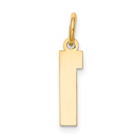 14K Yellow Gold Small Satin Number 1 Charm view 4
