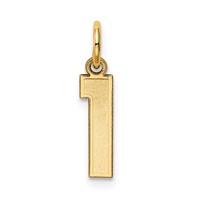 14K Yellow Gold Small Satin Number 1 Charm view 1