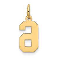 14K Small Satin Number 6 Charm view 3