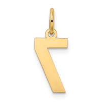 14K Yellow Gold Small Satin Number 7 Charm view 3