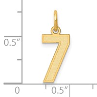 14K Yellow Gold Small Satin Number 7 Charm view 4