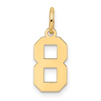 14K Yellow Gold Small Satin Number 8 Charm view 3