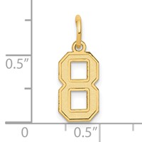 14K Yellow Gold Small Satin Number 8 Charm view 4