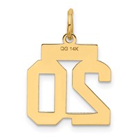 14K Yellow Gold Small Satin Number 20 Charm view 3