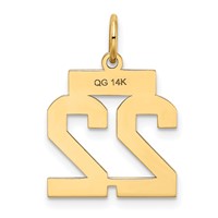 14K Small Satin Number 22 Charm view 3