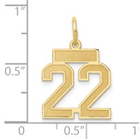 14K Small Satin Number 22 Charm view 4