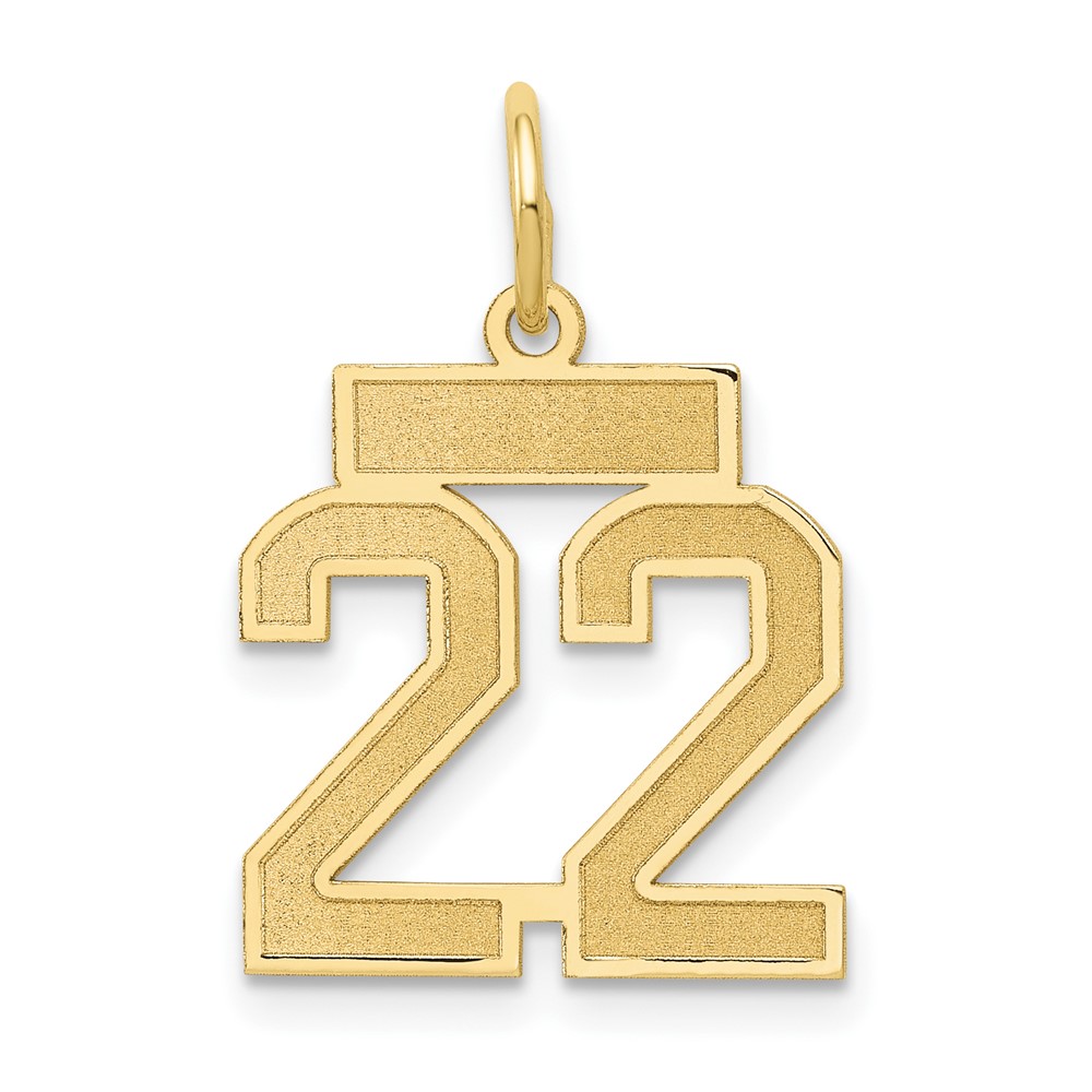 14K Small Satin Number 22 Charm