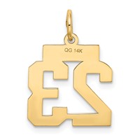 14K Yellow Gold Small Satin Number 23 Charm view 3