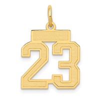 14K Yellow Gold Small Satin Number 23 Charm view 1