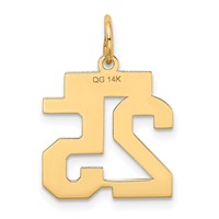 14K Small Satin Number 25 Charm view 3