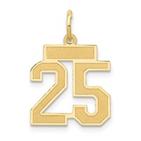 14K Small Satin Number 25 Charm view 1