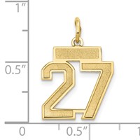 14K Small Satin Number 27 Charm view 3