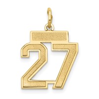 14K Small Satin Number 27 Charm view 1