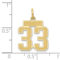 14K Yellow Gold Small Satin Number 33 Charm view 3