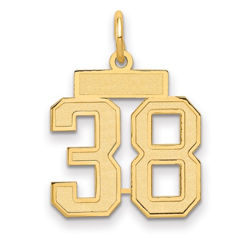 14k Small Satin Number 38 Charm